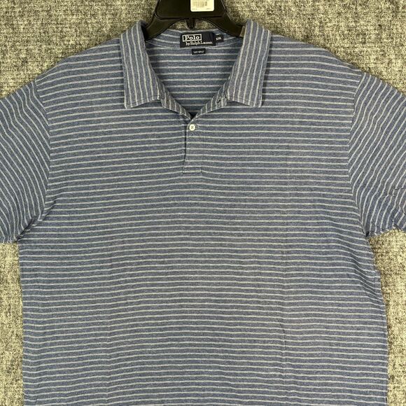 Ralph Lauren Polo Shirt Mens XXL Blue Preppy Clubhouse Vintage Single Stitch‎ - Picture 3 of 11